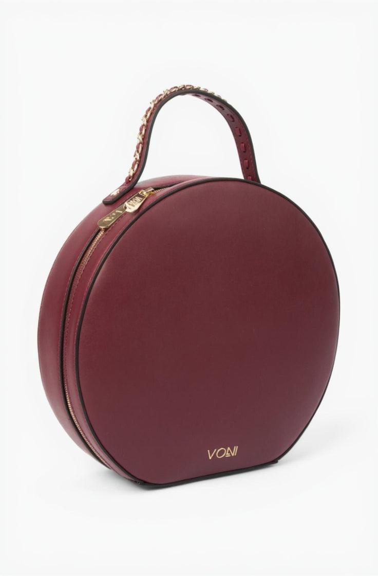 Voni Nyomi vegan round backpack convertible purse saddle tan NEW with dust bag Nyomi - Canary – VONI main image 4