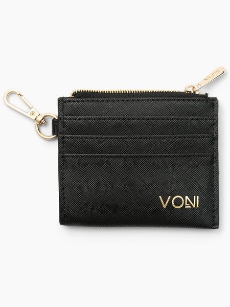 Top Zip Card Holder - Black – VONI